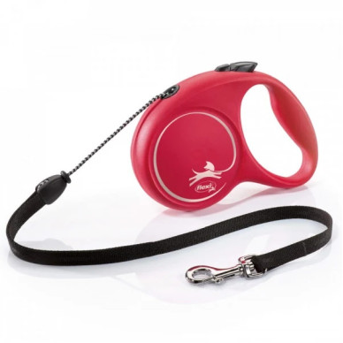 Lesa retractabila cu fir Flexi Fun M Rosu